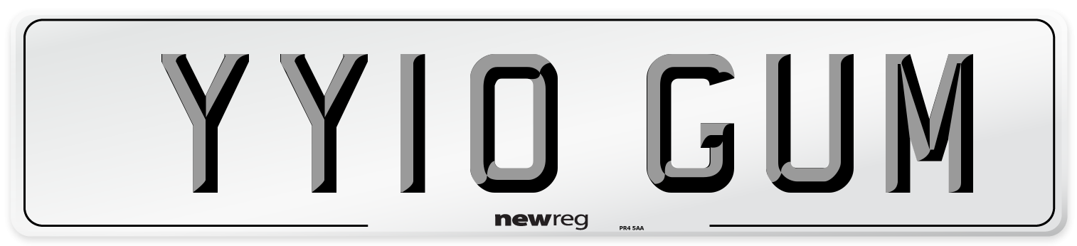 YY10 GUM Number Plate from New Reg